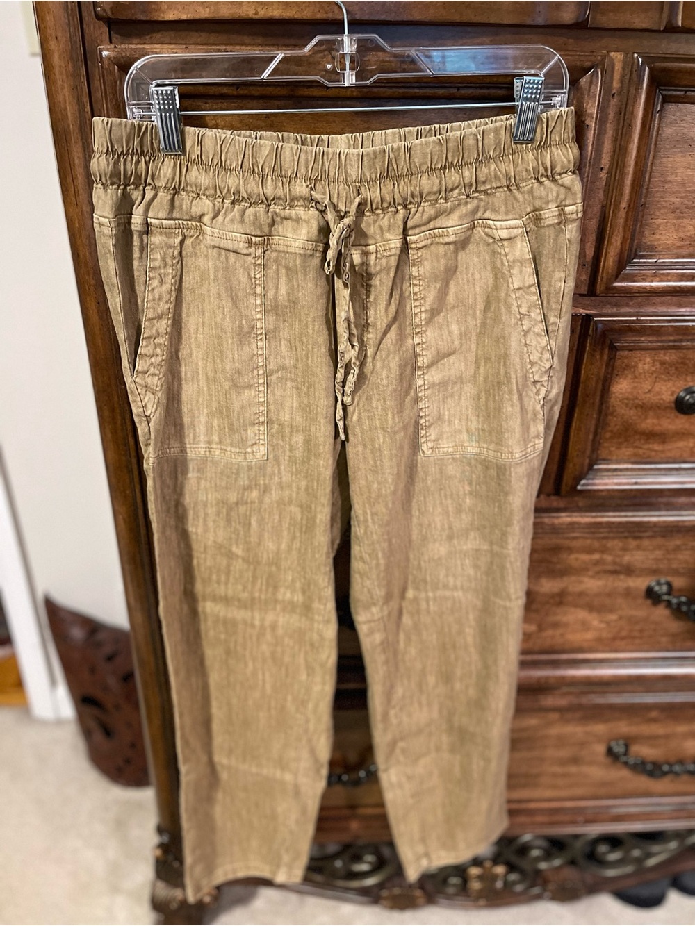 Kut from the Kloth Tan Drawstring Track Pants